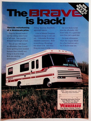 Winnebago brave motorhome 1992 - motorhome,