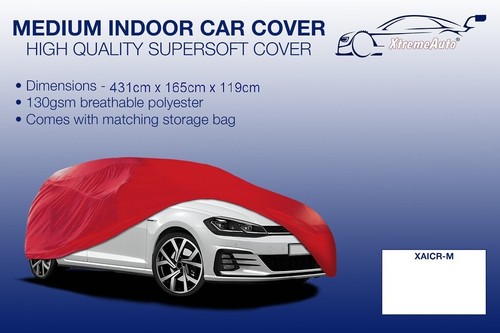 Medium red indoor car cover - red,
